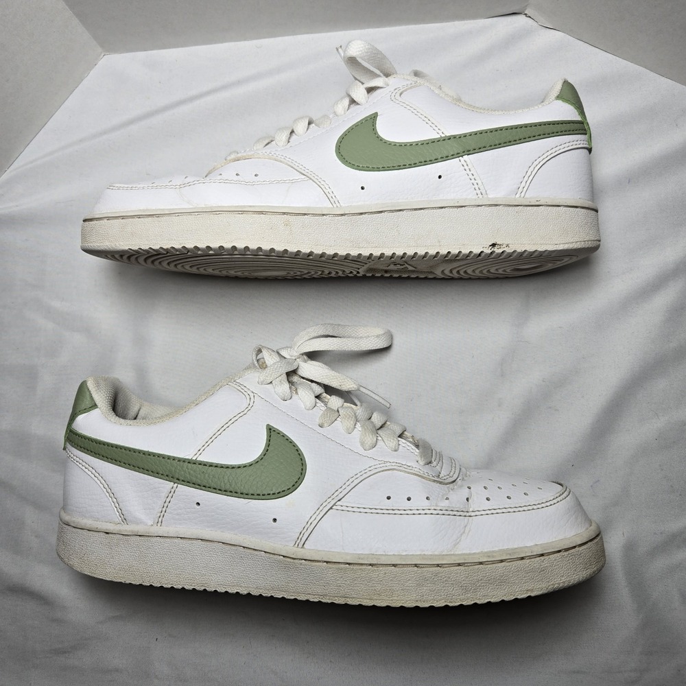 Nike Court Vision Next Nature Low White Oil Green 8.5 School Play Streetwear - Picture 6 of 7